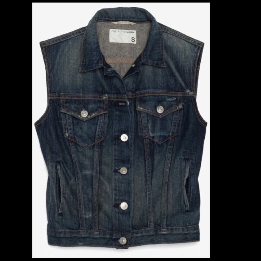 Rag & Bone JEAN Burney Denim Vest in Mender XS